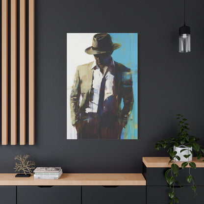 Mysterious Noir Gentleman - Abstract Wall Art - Aestheticanvas