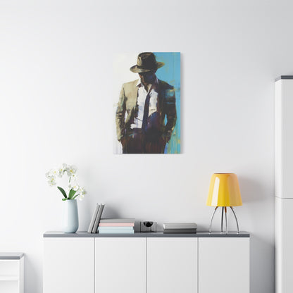 Mysterious Noir Gentleman - Abstract Wall Art - Aestheticanvas