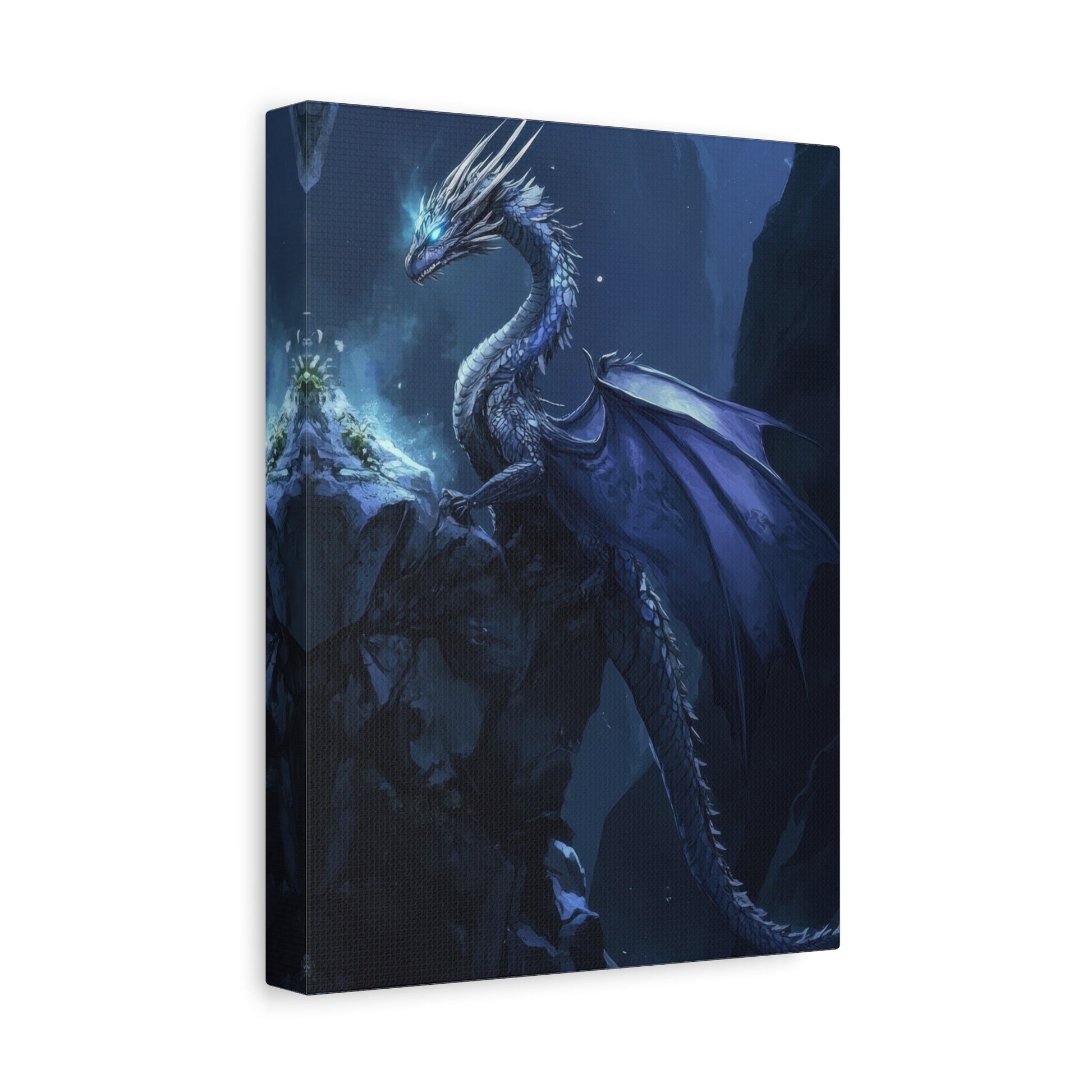 Mystical Blue Dragon Majesty - Fantasy Wall Art - Aestheticanvas