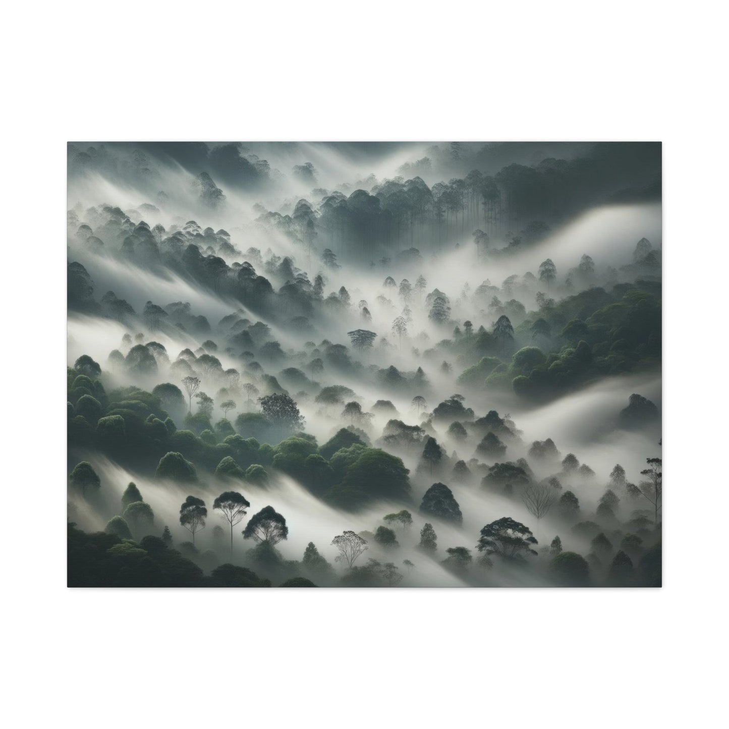 Mystical Foggy Jungle Serenity - Nature Wall Art - Aestheticanvas