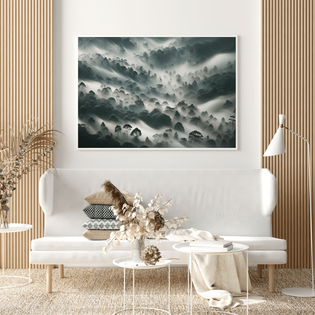 Mystical Foggy Jungle Serenity - Nature Wall Art - Aestheticanvas