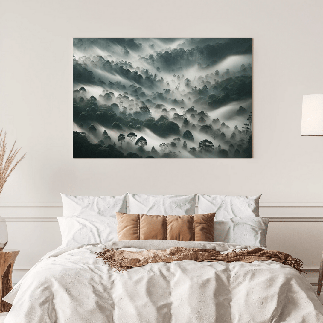 Mystical Foggy Jungle Serenity - Nature Wall Art - Aestheticanvas