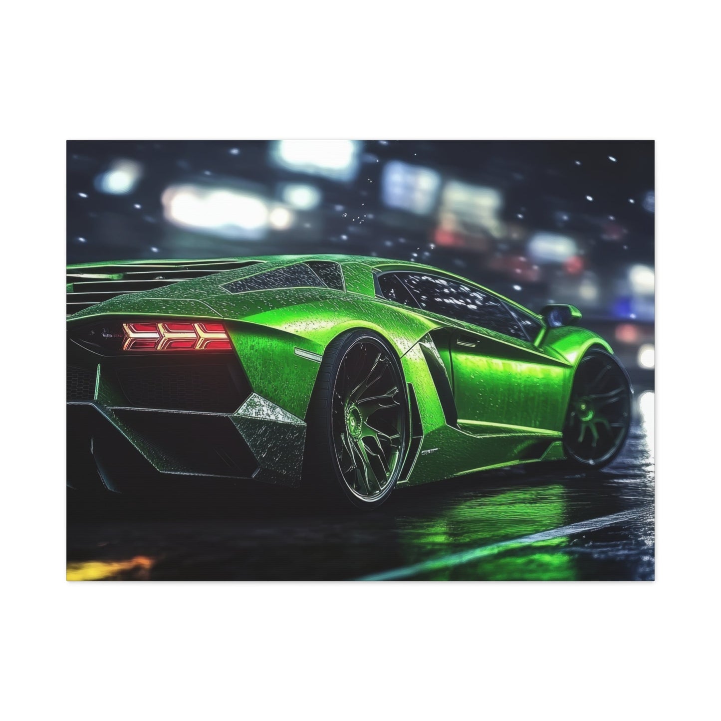 Neon Night Lamborghini Aventador - Car Wall Art - Aestheticanvas