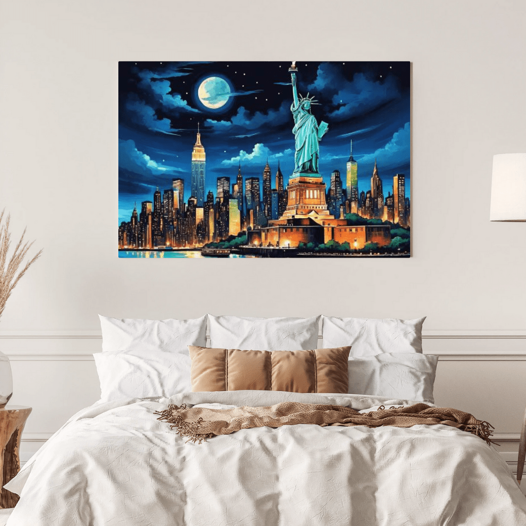 New York City at Night - Wall Art - Aestheticanvas