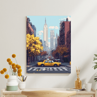 New York City Street - Pixel Art Wall Art - Aestheticanvas