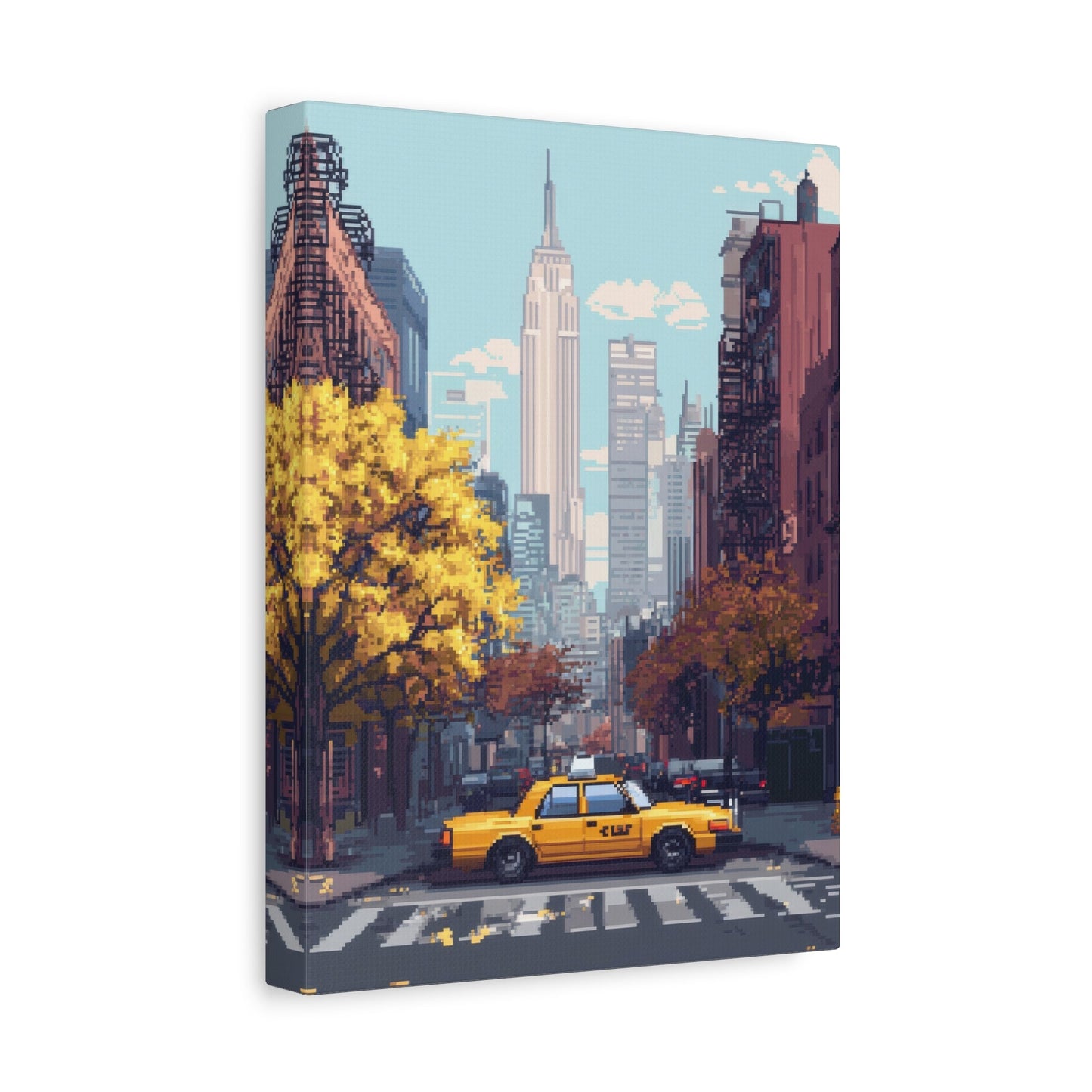 New York City Street - Pixel Art Wall Art - Aestheticanvas