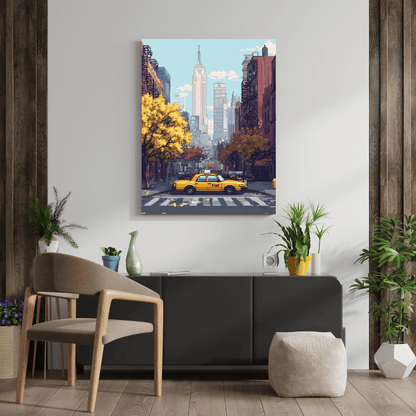 New York City Street - Pixel Art Wall Art - Aestheticanvas