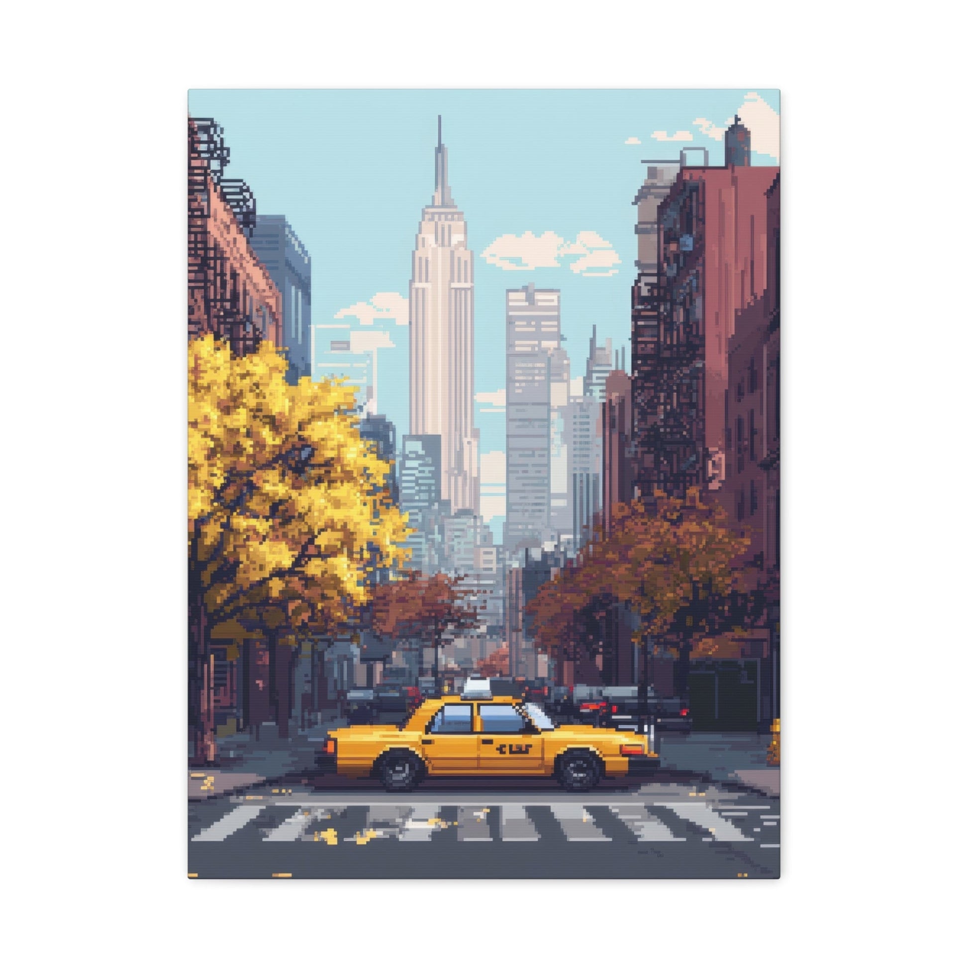 New York City Street - Pixel Art Wall Art - Aestheticanvas