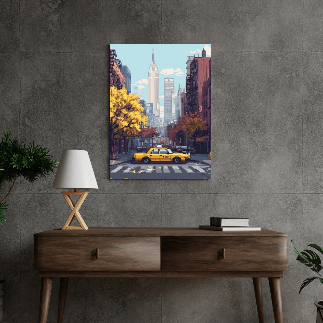 New York City Street - Pixel Art Wall Art - Aestheticanvas