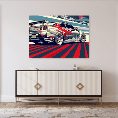 Nissan GT - R Blossom Speed - Car Wall Art - Aestheticanvas