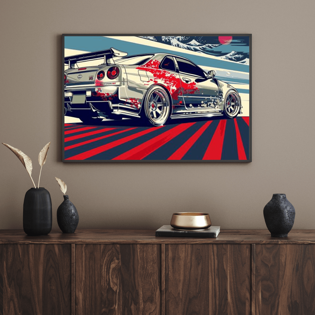 Nissan GT - R Blossom Speed - Car Wall Art - Aestheticanvas