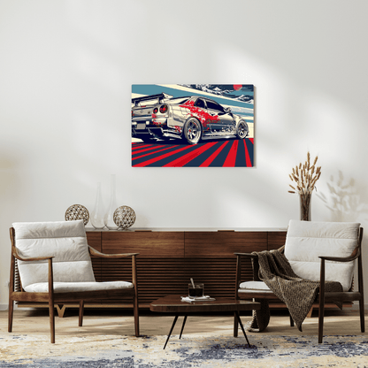 Nissan GT - R Blossom Speed - Car Wall Art - Aestheticanvas