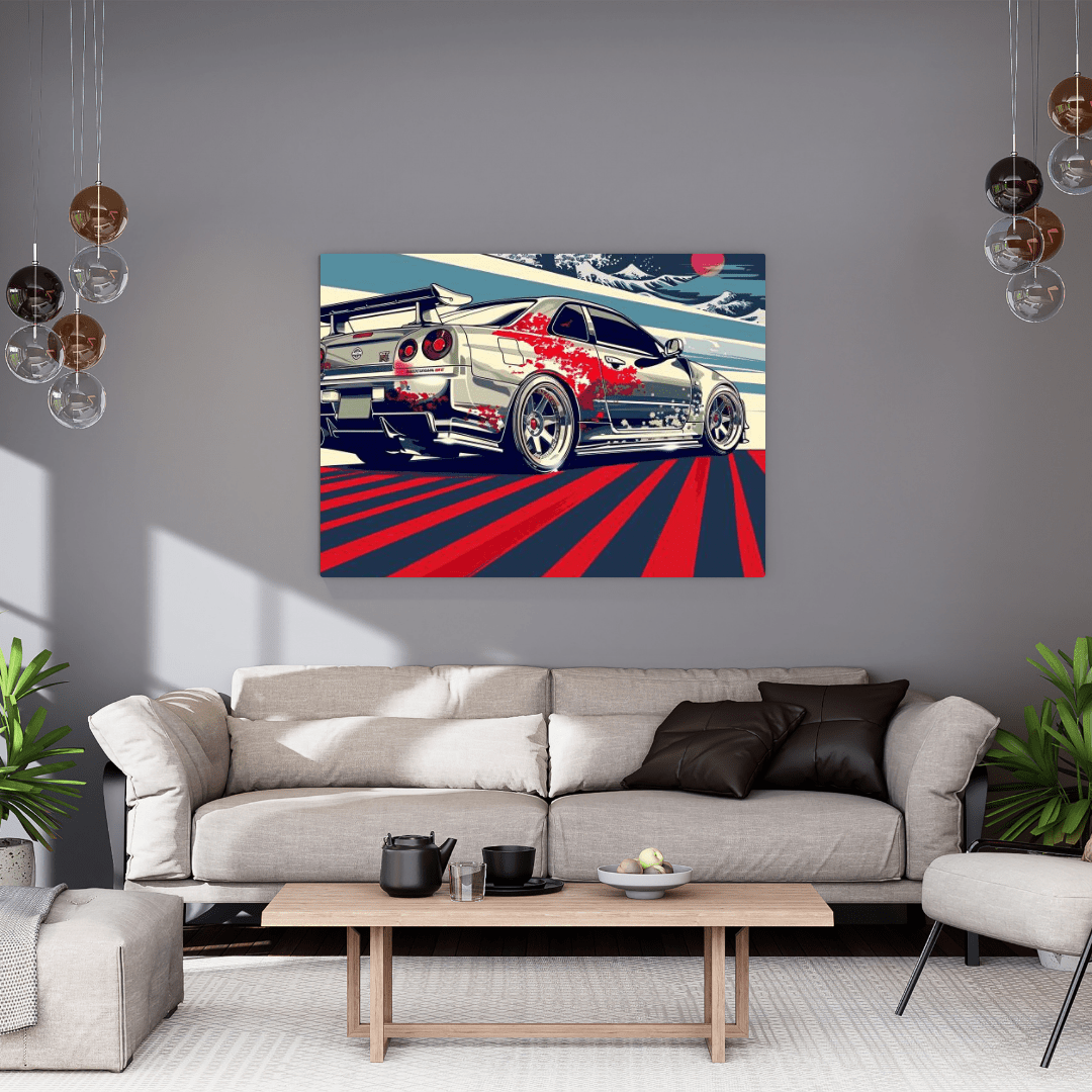 Nissan GT - R Blossom Speed - Car Wall Art - Aestheticanvas