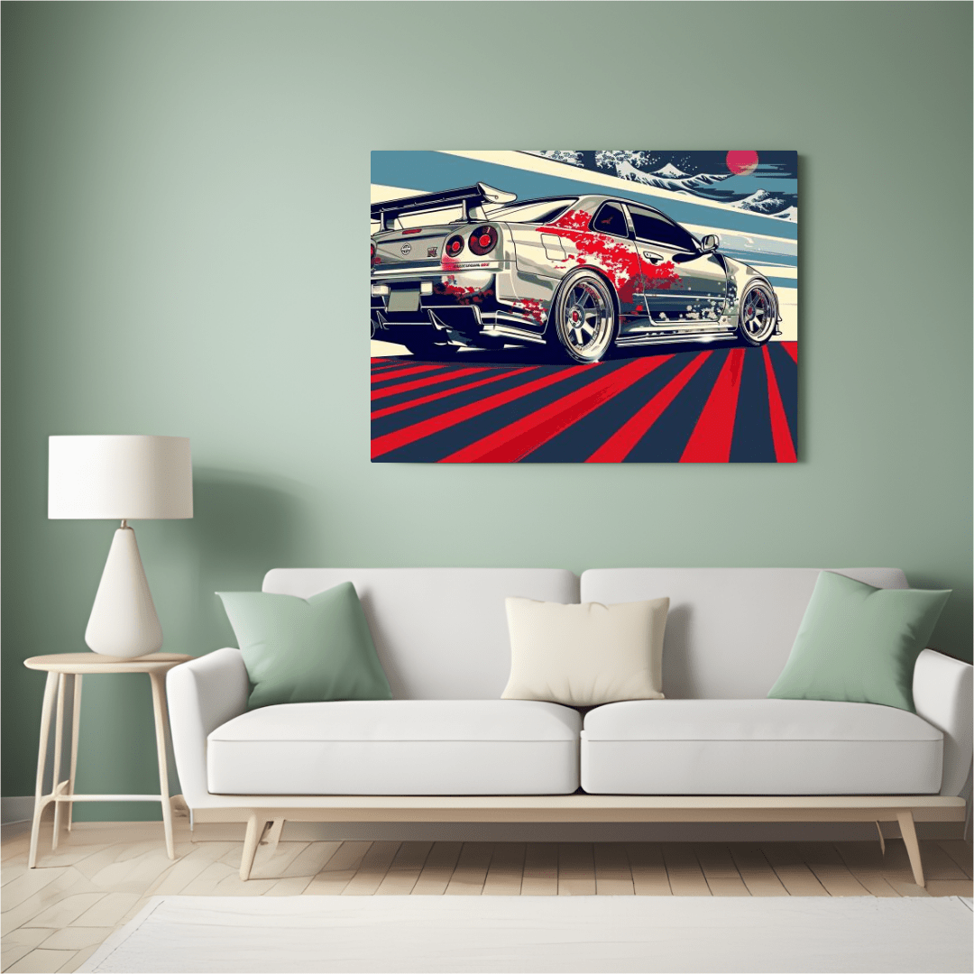 Nissan GT - R Blossom Speed - Car Wall Art - Aestheticanvas