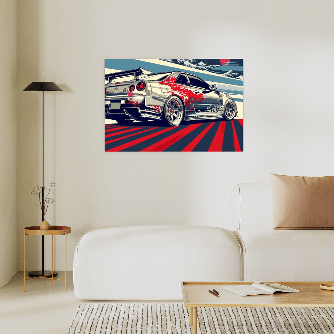 Nissan GT - R Blossom Speed - Car Wall Art - Aestheticanvas