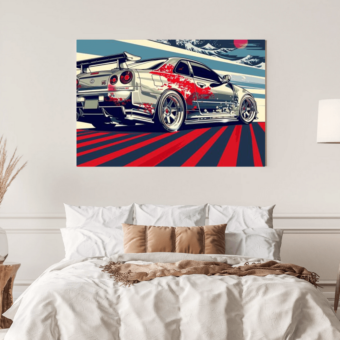 Nissan GT - R Blossom Speed - Car Wall Art - Aestheticanvas