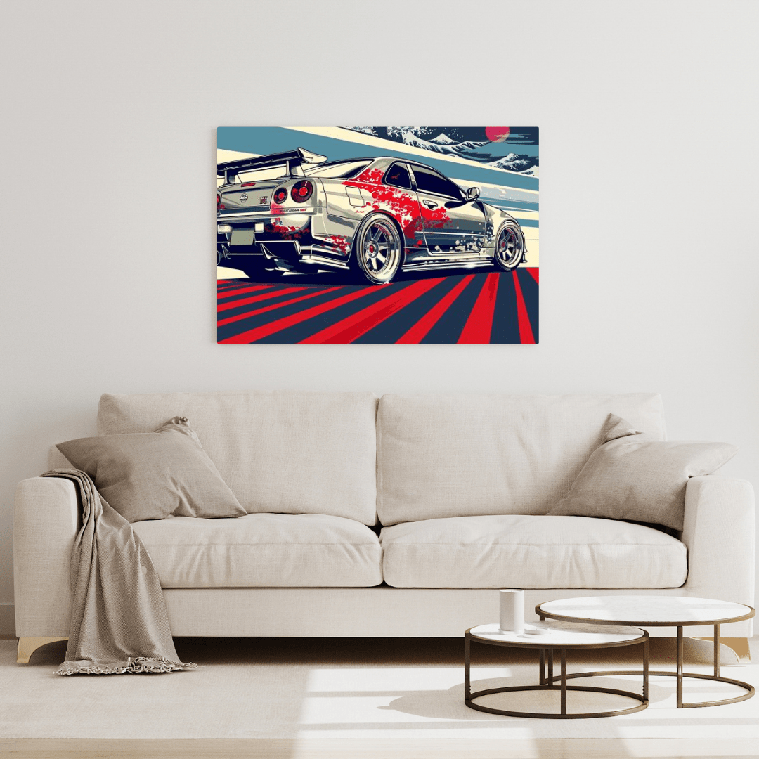 Nissan GT - R Blossom Speed - Car Wall Art - Aestheticanvas