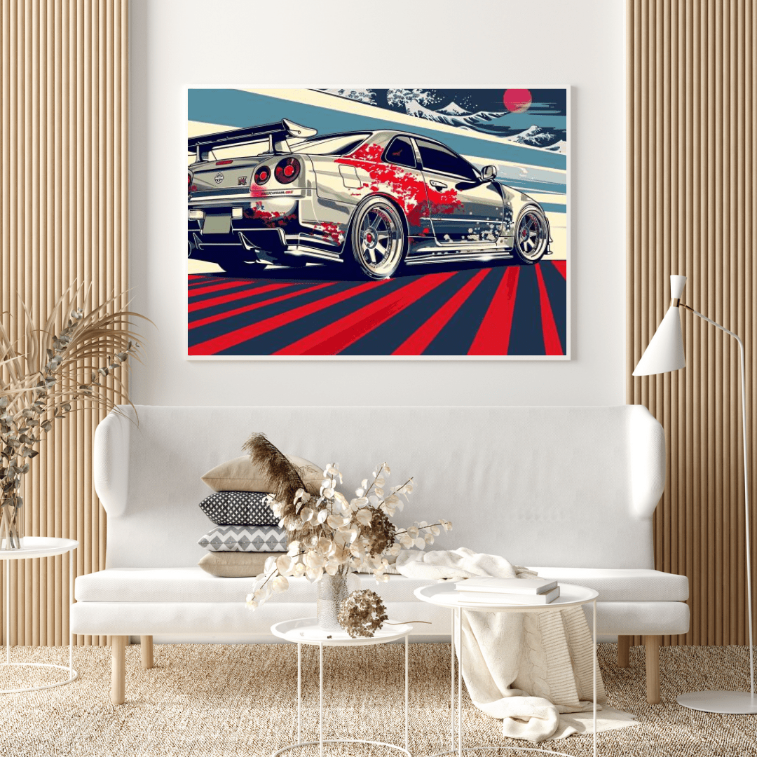 Nissan GT - R Blossom Speed - Car Wall Art - Aestheticanvas