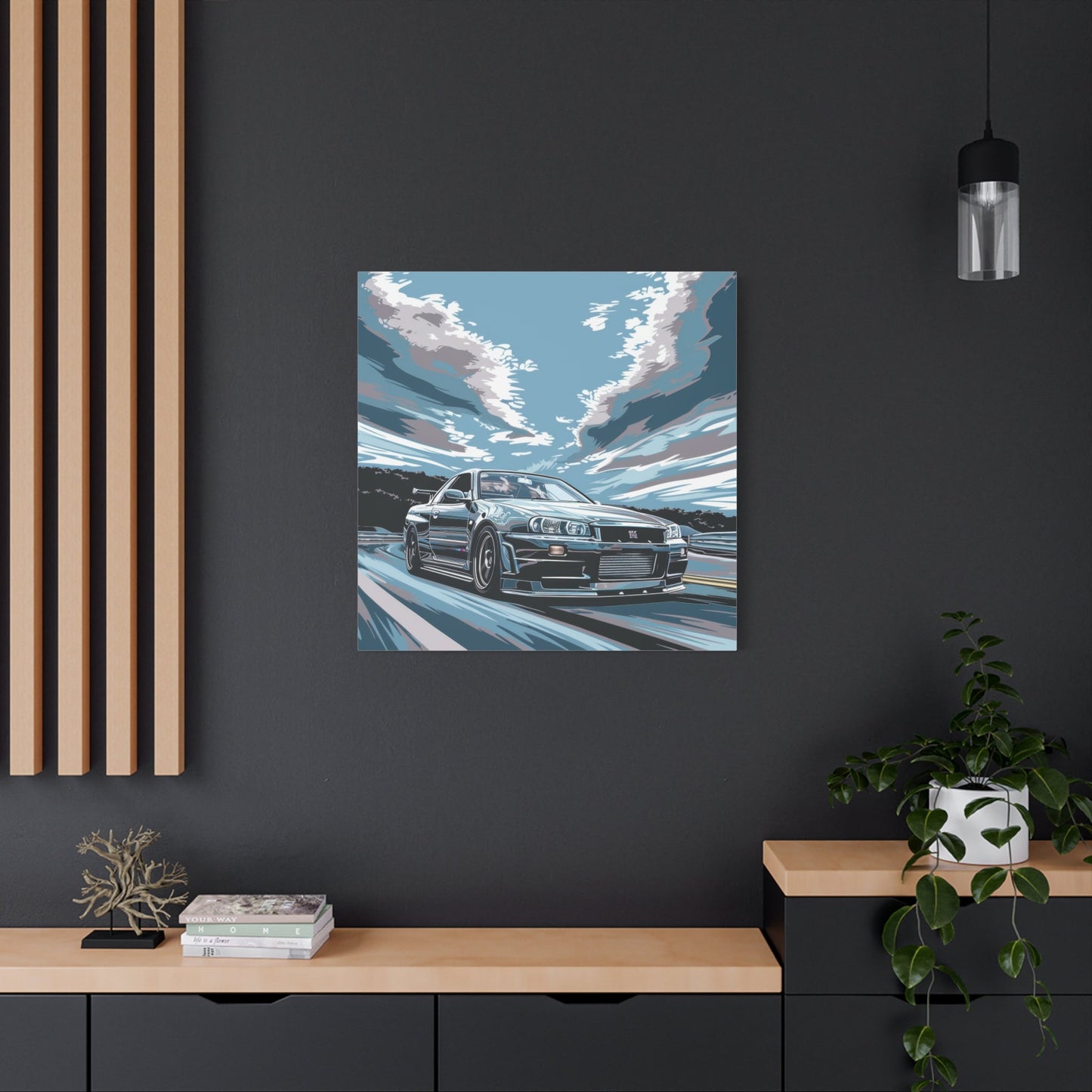 Nissan Skyline GT - R at Full Throttle - Car Wall Art - Aestheticanvas