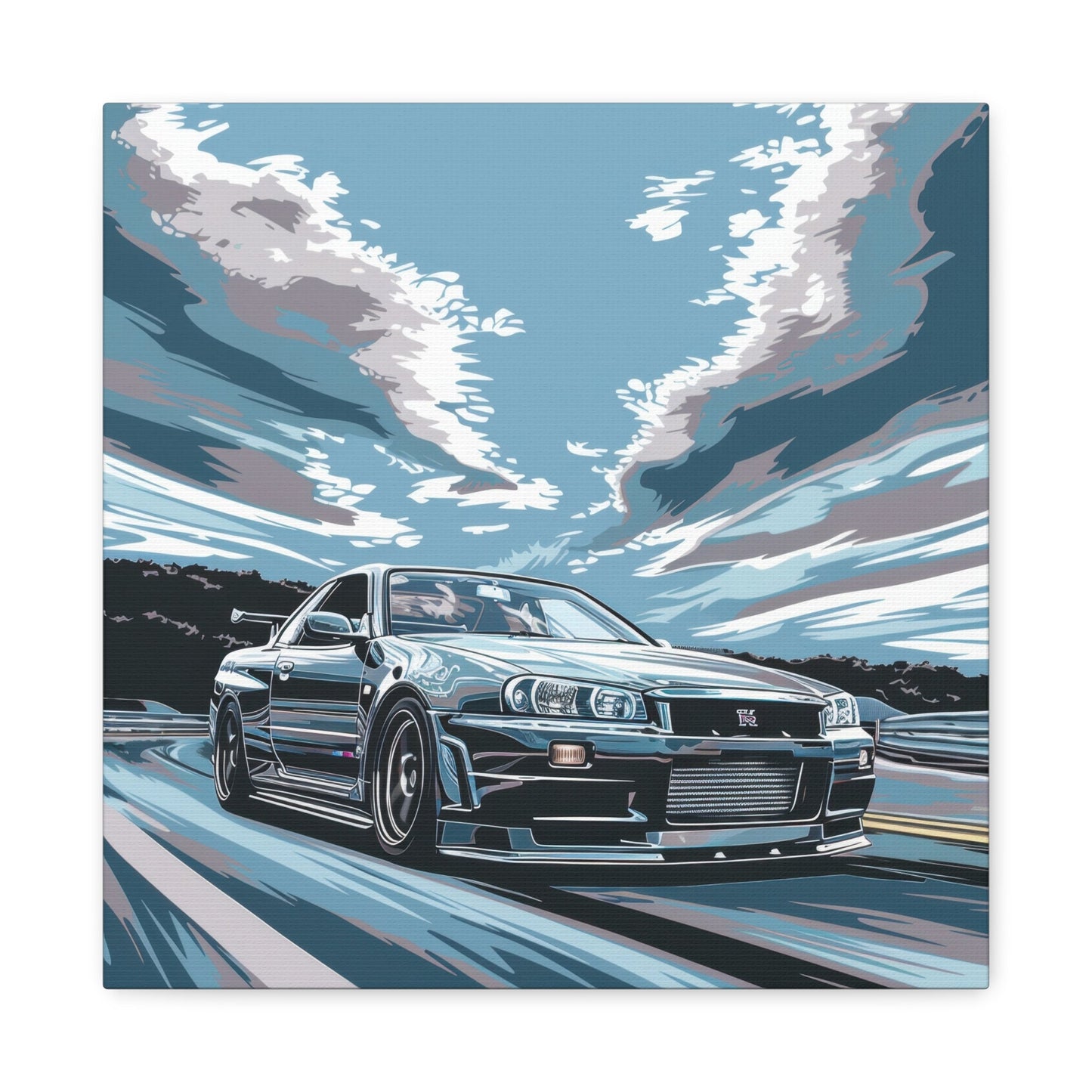 Nissan Skyline GT - R at Full Throttle - Car Wall Art - Aestheticanvas