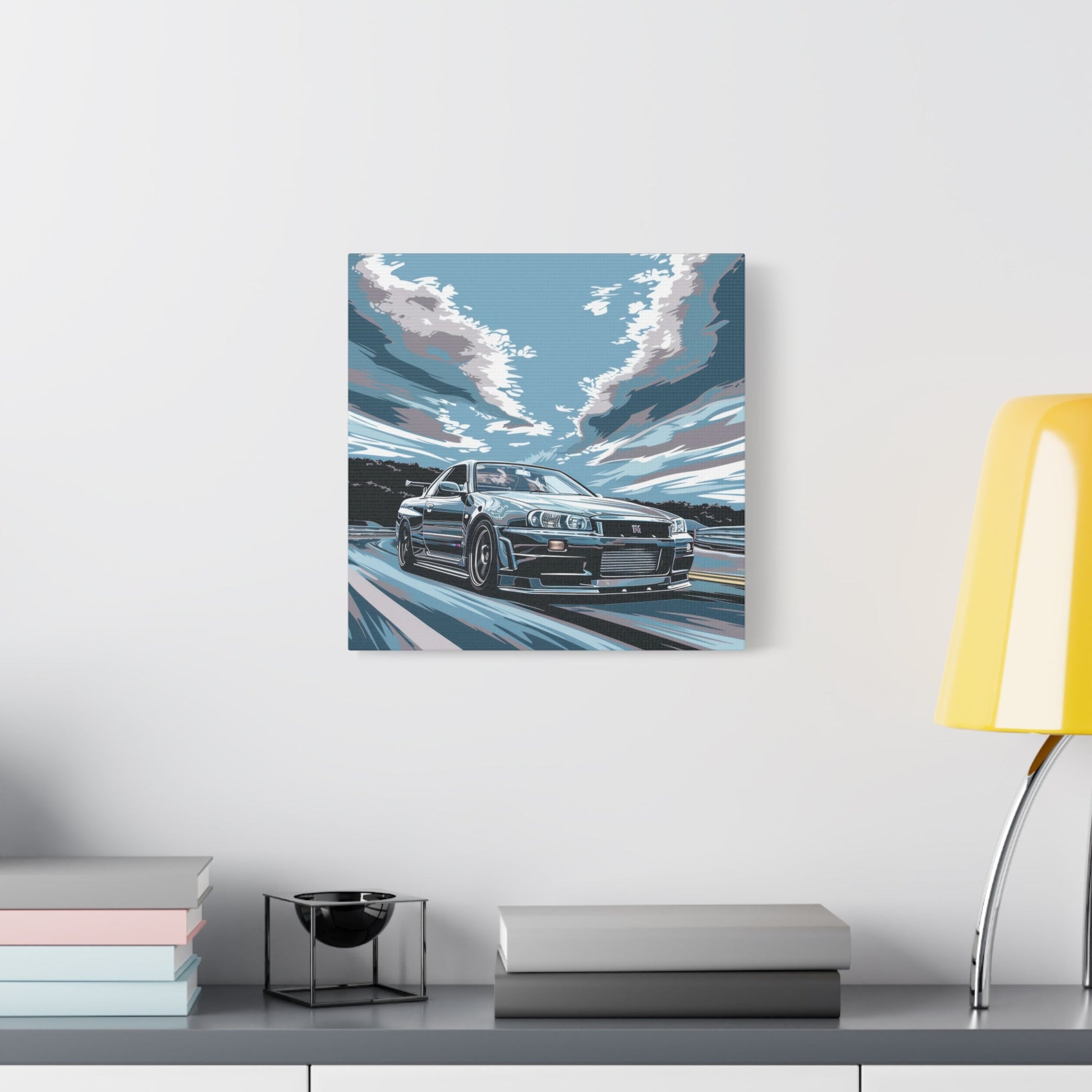 Nissan Skyline GT - R at Full Throttle - Car Wall Art - Aestheticanvas