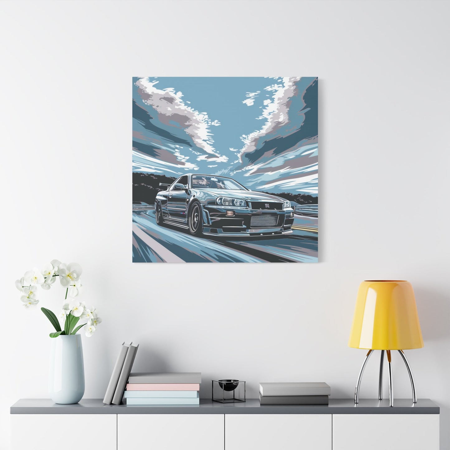 Nissan Skyline GT - R at Full Throttle - Car Wall Art - Aestheticanvas