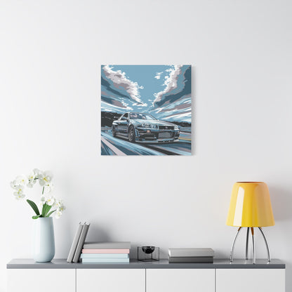 Nissan Skyline GT - R at Full Throttle - Car Wall Art - Aestheticanvas