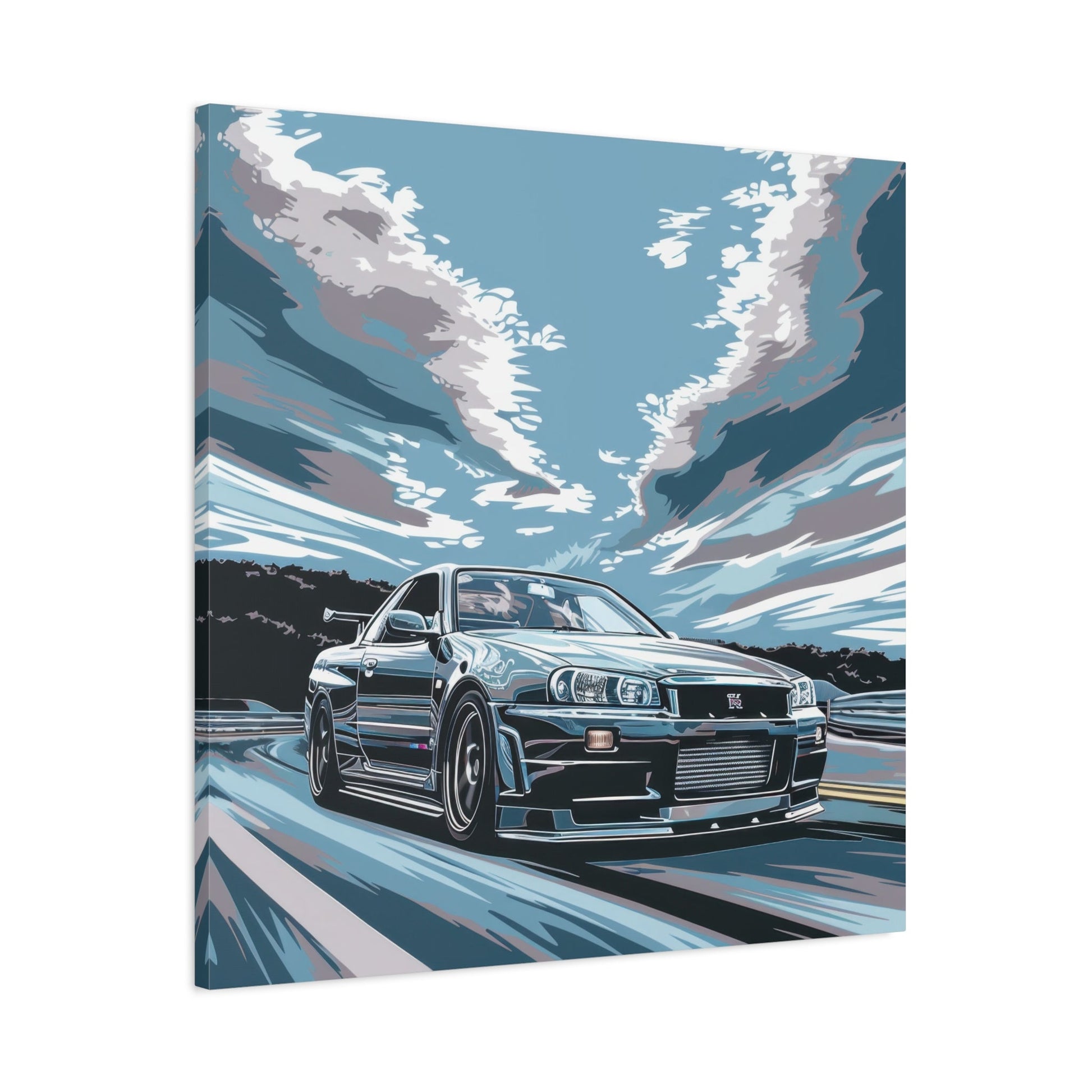 Nissan Skyline GT - R at Full Throttle - Car Wall Art - Aestheticanvas