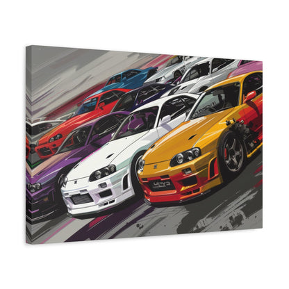 Nissan Skylines Race Scene - Car Wall Art - Aestheticanvas