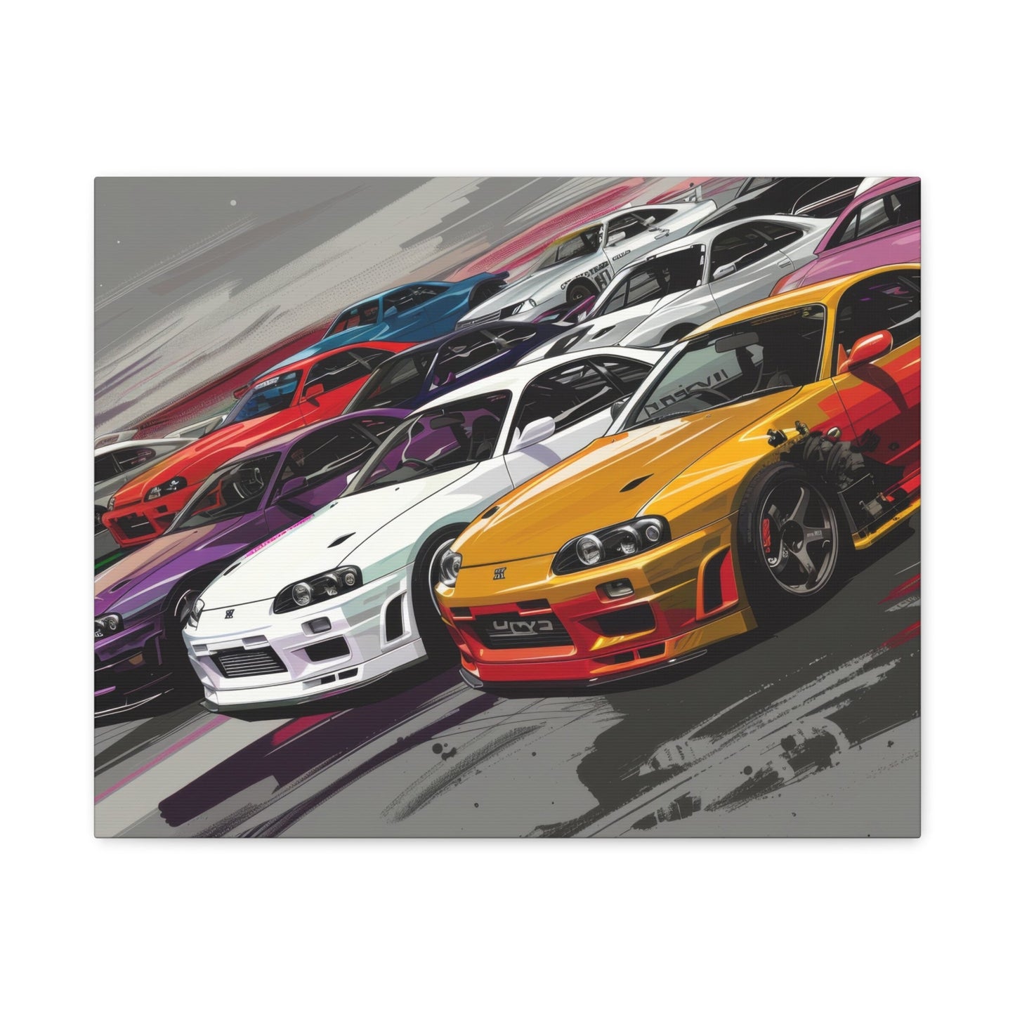 Nissan Skylines Race Scene - Car Wall Art - Aestheticanvas