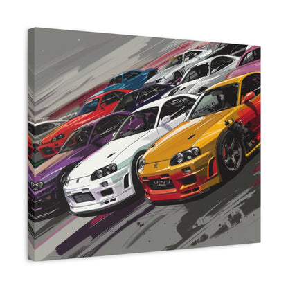 Nissan Skylines Race Scene - Car Wall Art - Aestheticanvas