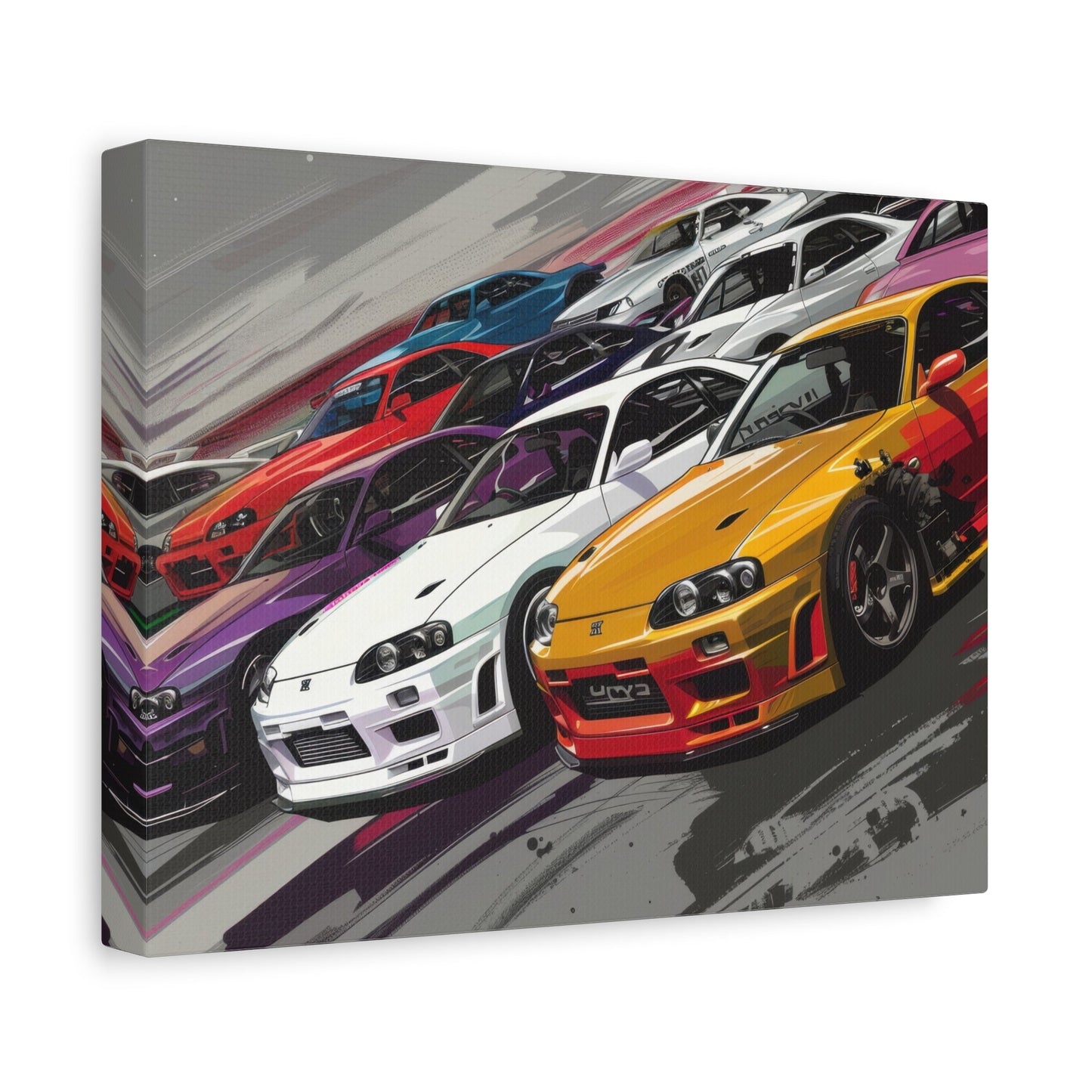 Nissan Skylines Race Scene - Car Wall Art - Aestheticanvas