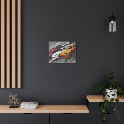 Nissan Skylines Race Scene - Car Wall Art - Aestheticanvas