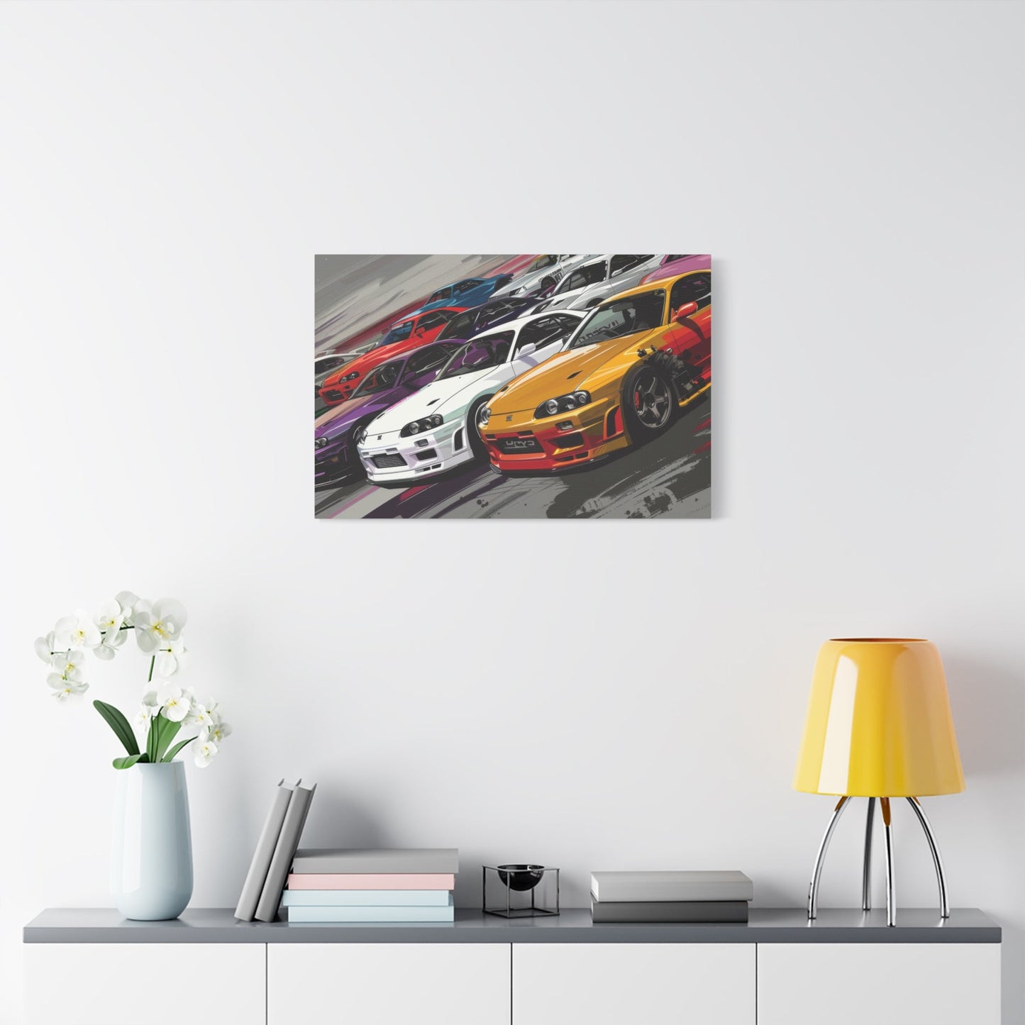 Nissan Skylines Race Scene - Car Wall Art - Aestheticanvas