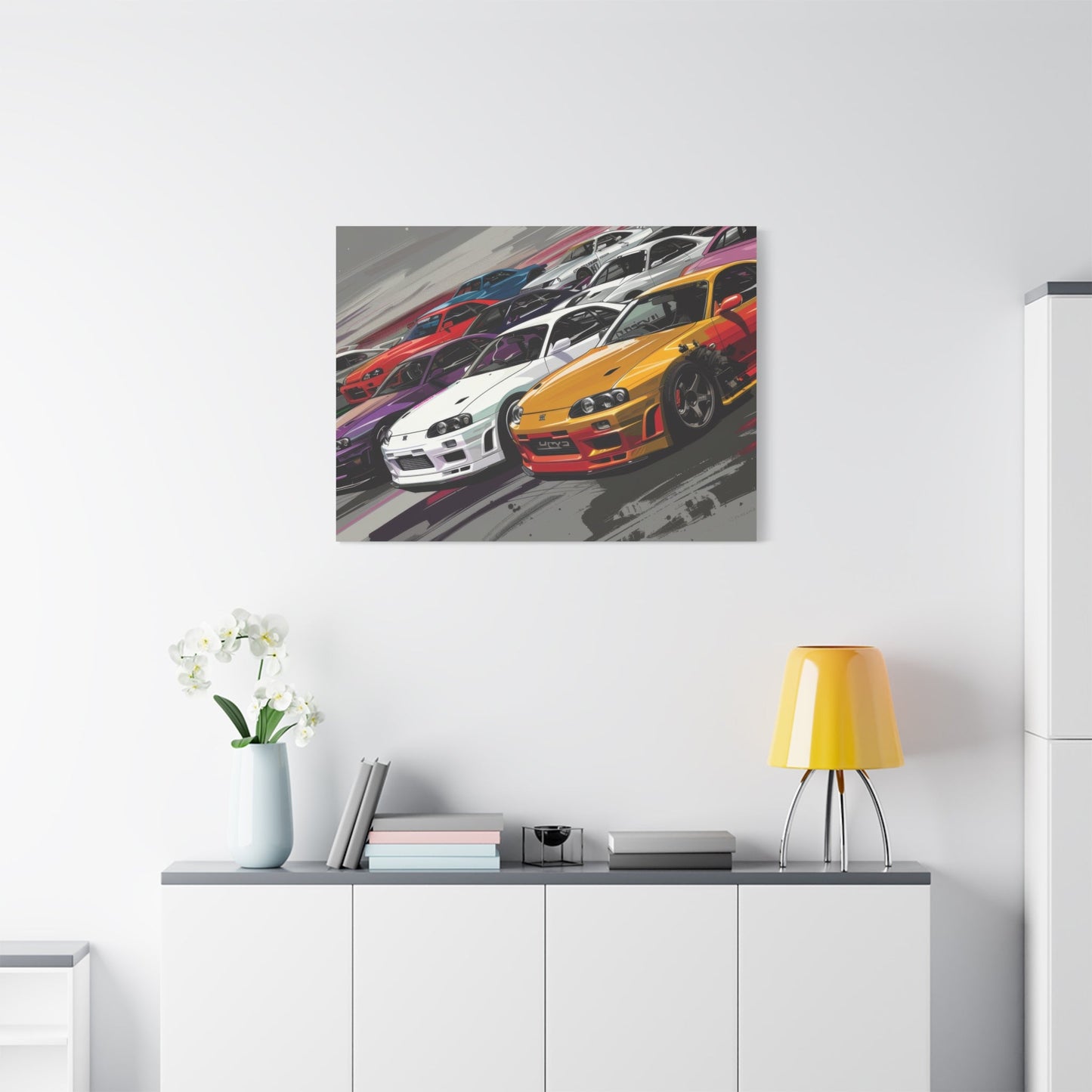 Nissan Skylines Race Scene - Car Wall Art - Aestheticanvas