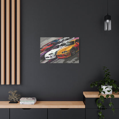 Nissan Skylines Race Scene - Car Wall Art - Aestheticanvas