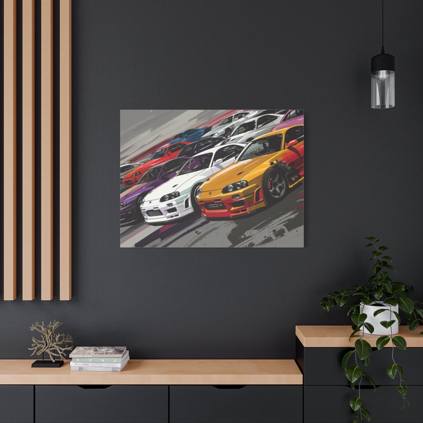 Nissan Skylines Race Scene - Car Wall Art - Aestheticanvas