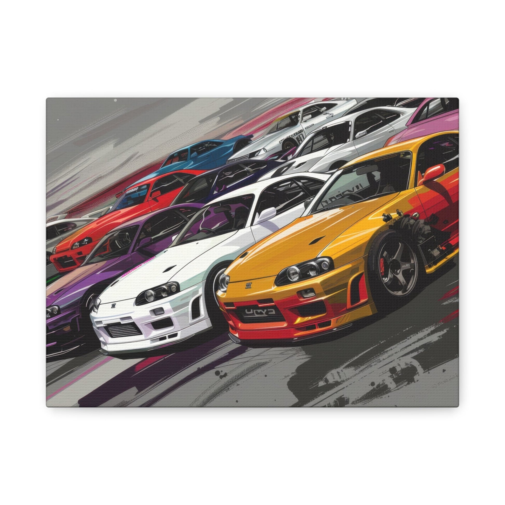 Nissan Skylines Race Scene - Car Wall Art - Aestheticanvas