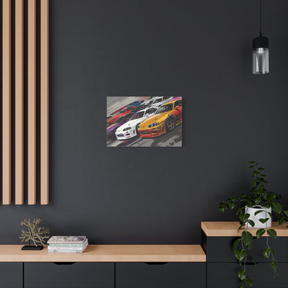 Nissan Skylines Race Scene - Car Wall Art - Aestheticanvas