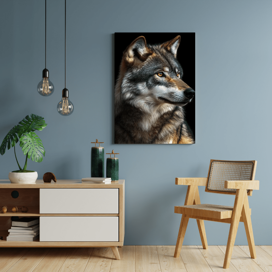 Noble Wolf Stare - Wildlife Wall Art - Aestheticanvas