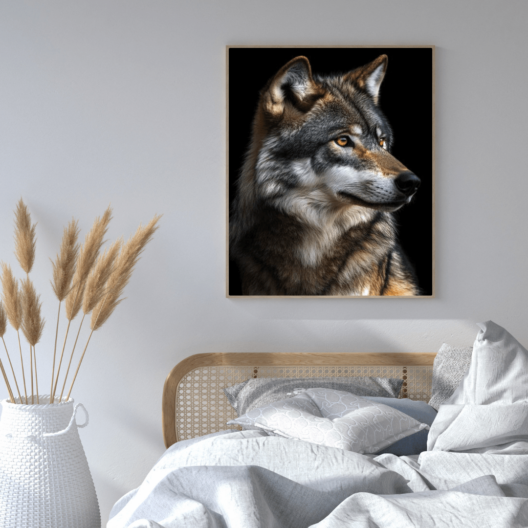 Noble Wolf Stare - Wildlife Wall Art - Aestheticanvas