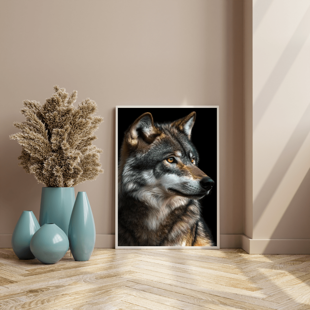 Noble Wolf Stare - Wildlife Wall Art - Aestheticanvas