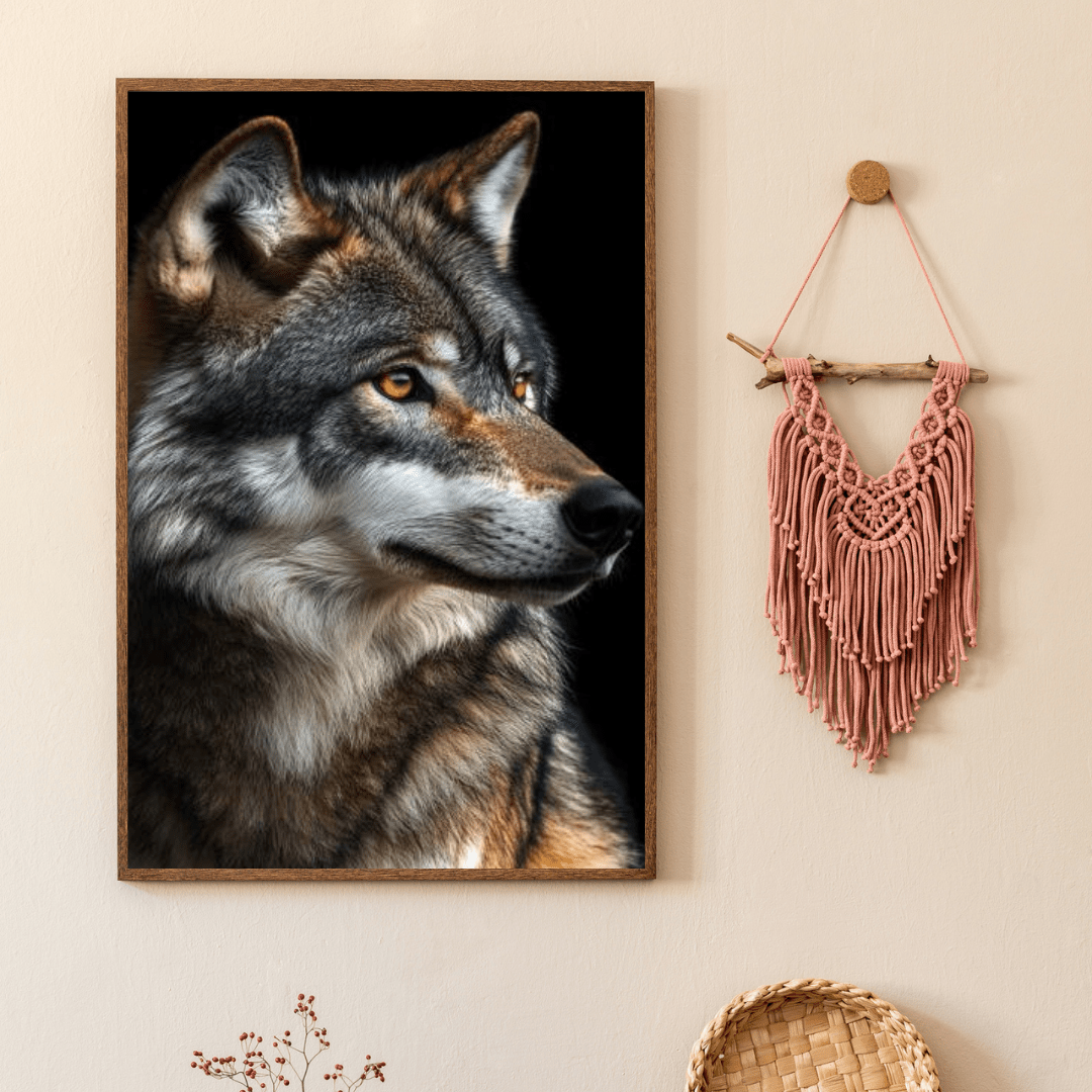 Noble Wolf Stare - Wildlife Wall Art - Aestheticanvas