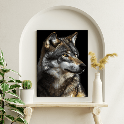 Noble Wolf Stare - Wildlife Wall Art - Aestheticanvas