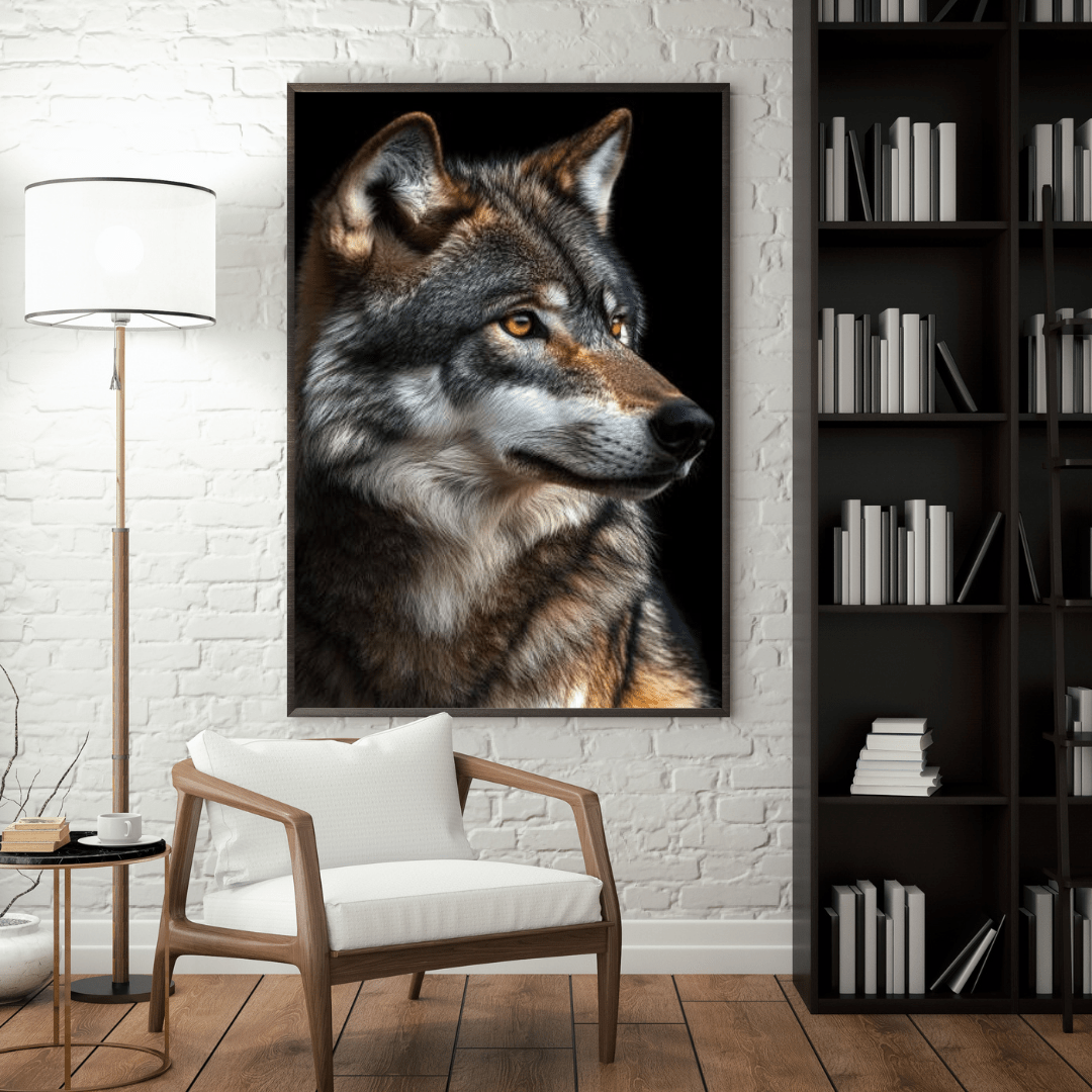 Noble Wolf Stare - Wildlife Wall Art - Aestheticanvas