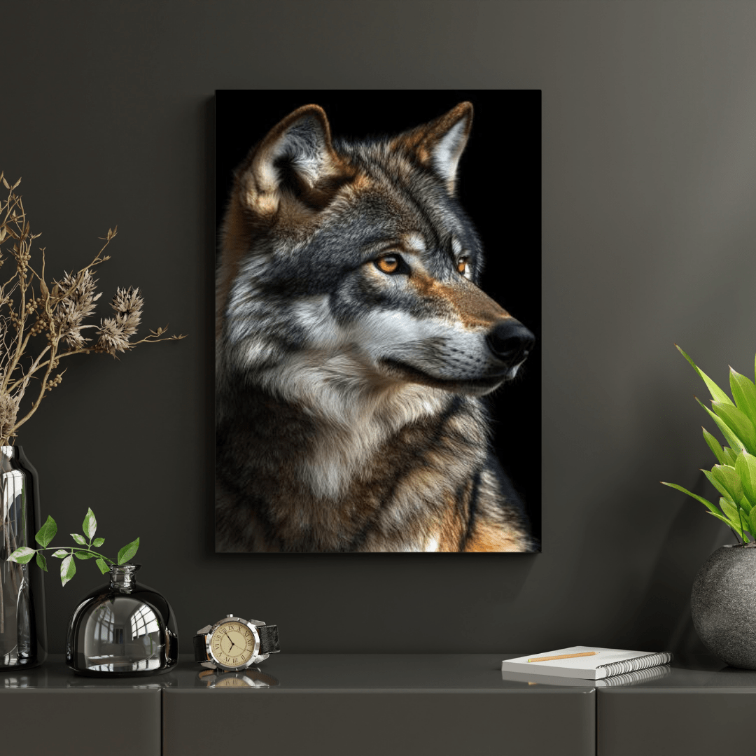 Noble Wolf Stare - Wildlife Wall Art - Aestheticanvas