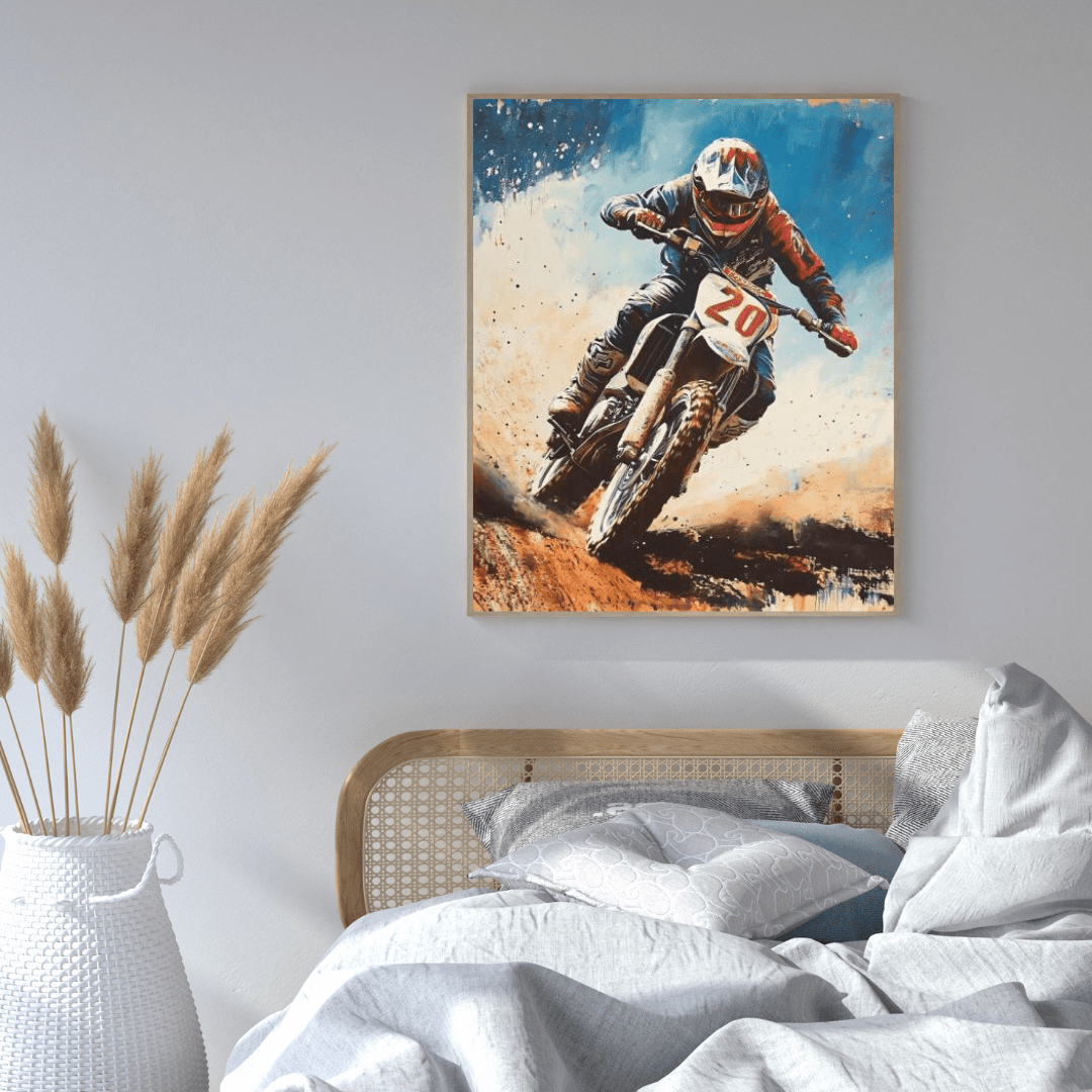 Off - Road Action Ride - Motorcycle Wall Art - Aestheticanvas