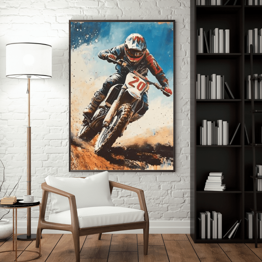 Off - Road Action Ride - Motorcycle Wall Art - Aestheticanvas