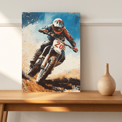 Off - Road Action Ride - Motorcycle Wall Art - Aestheticanvas