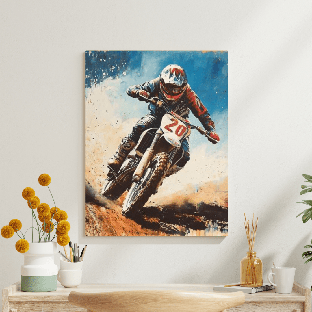 Off - Road Action Ride - Motorcycle Wall Art - Aestheticanvas